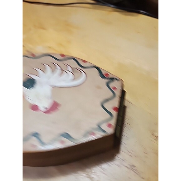 Vintage Hand Painted Woodpecker Wood Ware Rooster Box Japan Folk Art Farmhouse - Picture 3 of 16